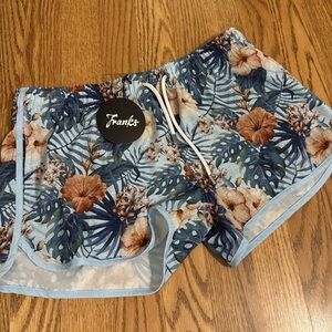 Frank’s Blue Floral swim Shorts for Women